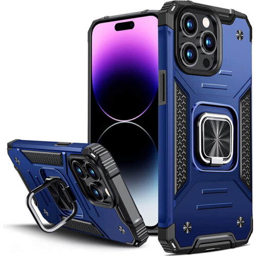 Armor Ringstand Case Blue iPhone 14 Pro ΘΗΚΕΣ OEM
