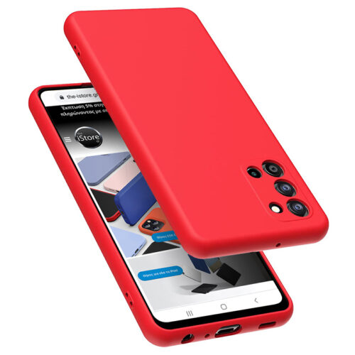 Rubber Silk Case Red Samsung Galaxy A03s ΘΗΚΕΣ OEM
