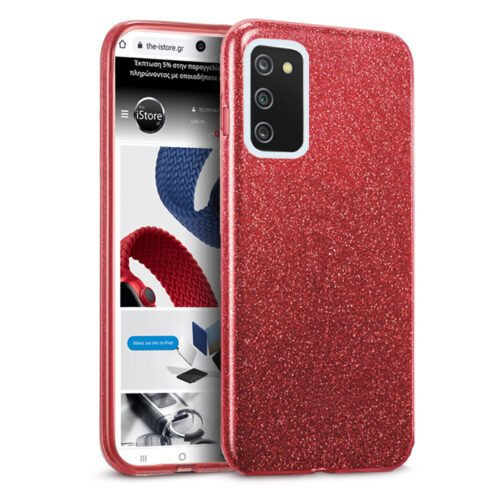 Hybrid Strass Red Case Samsung Galaxy A03s ΘΗΚΕΣ OEM