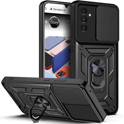 Combo Kickstand Slide Camera Case Black Samsung Galaxy A04s ΘΗΚΕΣ OEM