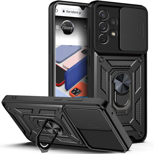 Combo Kickstand Slide Camera Case Black Samsung Galaxy A13 ΘΗΚΕΣ OEM