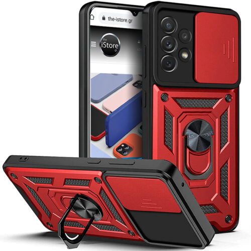 Combo Kickstand Slide Camera Case Red Samsung Galaxy A13 ΘΗΚΕΣ OEM