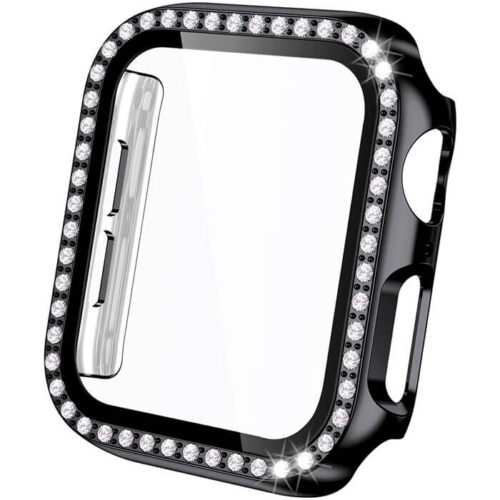2-in-1 Hard Diamonds Case Black & Tempered Glass Apple Watch 40mm APPLE WATCH ΟΕΜ
