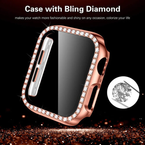 2-in-1 Hard Diamonds Case Gold & Tempered Glass Apple Watch 42mm APPLE WATCH OEM