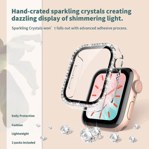 2-in-1 Hard Diamonds Case Clear & Tempered Glass Apple Watch 42mm APPLE WATCH OEM