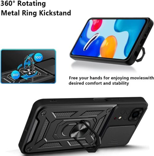 Combo Kickstand Slide Camera Case Black Xiaomi Redmi Note 11 Pro 4G/5G ΘΗΚΕΣ OEM