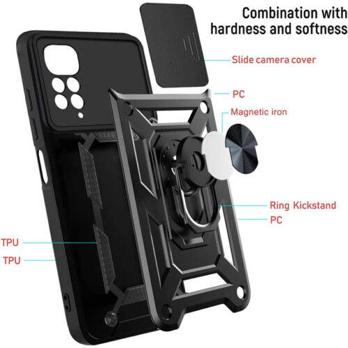 Combo Kickstand Slide Camera Case Black Xiaomi Redmi Note 11 Pro 4G/5G ΘΗΚΕΣ OEM