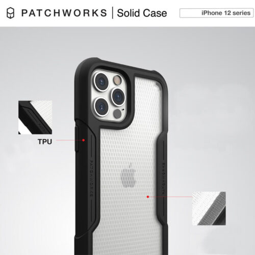 Patchworks Solid Case Clear Black iPhone 12/12 Pro ΘΗΚΕΣ PATCHWORKS