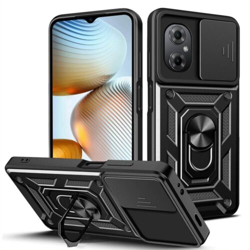 Combo Kickstand Slide Camera Case Black Xiaomi Poco M4 5G / Poco M5 ΘΗΚΕΣ OEM