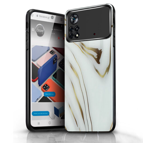 Glossy Marble White Gold Case Xiaomi Poco X4 Pro 5G ΘΗΚΕΣ OEM