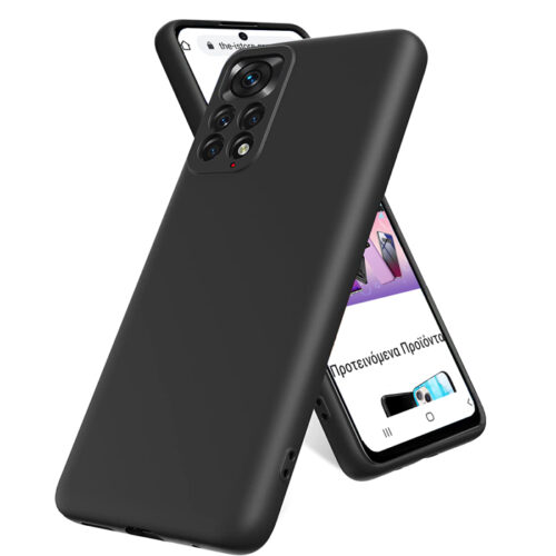 Rubber Silk Case Black Xiaomi Redmi Note 11 Pro 4G/5G ΘΗΚΕΣ OEM