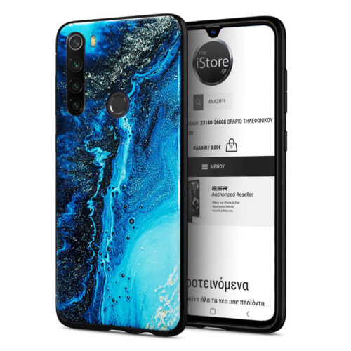 Marble Blue Silicone Case Xiaomi Redmi Note 8T ΘΗΚΕΣ OEM
