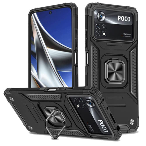 Armor Ringstand Case Black Xiaomi Poco X4 Pro 5G ΘΗΚΕΣ OEM