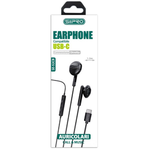 Siipro Earphone USB-C with Microphone White (SE-52CW) ΑΚΟΥΣΤΙΚΑ-BLUETOOTH SIIPRO