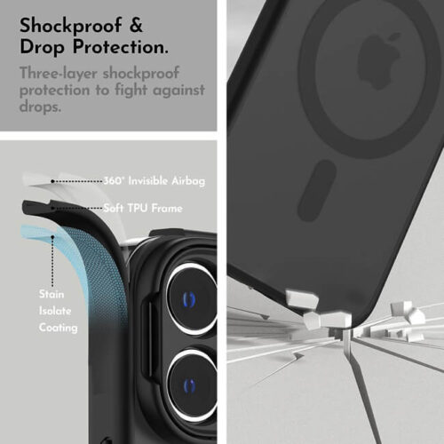 Θήκη Orso Hybrid Camera Protection Stand MagSafe Frosted Black iPhone 14 Pro ΘΗΚΕΣ Orso