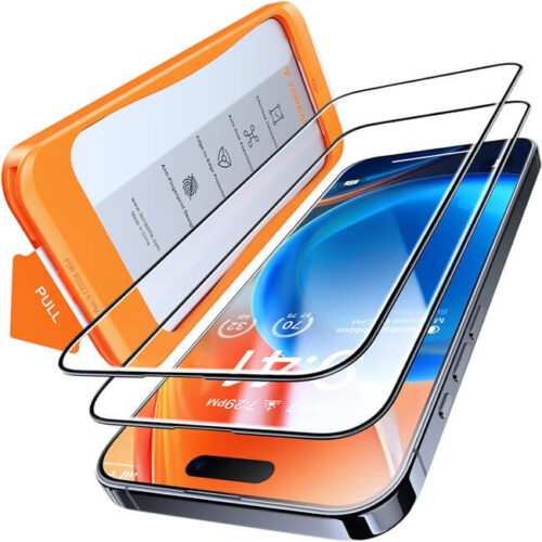 (2-Pack) Torras Install Master GlassGo Full Cover Tempered Glass iPhone 15 Pro Max ΠΡΟΣΤΑΣΙΑ ΟΘΟΝΗΣ TORRAS