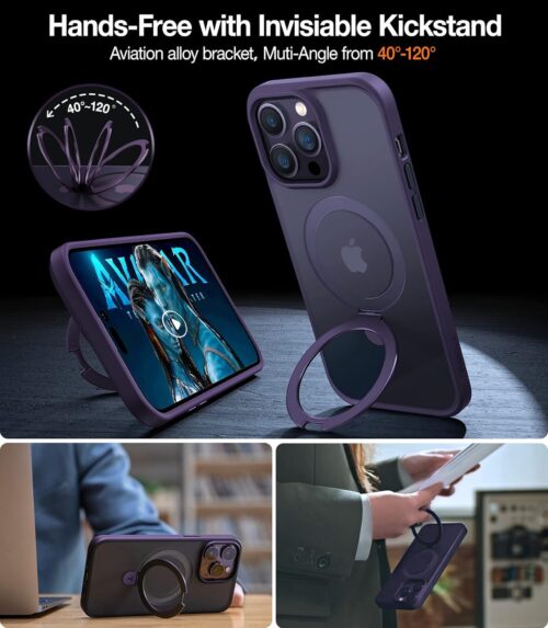 Θήκη Torras Ostand Matte MagSafe Kickstand Dark Purple iPhone 14 Pro ΘΗΚΕΣ TORRAS
