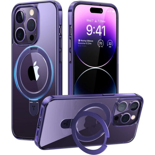 Θήκη Torras Ostand Clear MagSafe Kickstand Dark Purple iPhone 14 Pro Max ΘΗΚΕΣ TORRAS