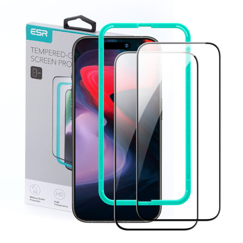 ESR Premium Quality Full Cover Tempered Glass iPhone 15 Pro (2-Pack With Easy Installation Frame) ΠΡΟΣΤΑΣΙΑ ΟΘΟΝΗΣ ESR
