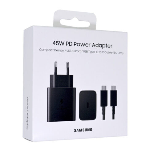 Samsung Fast Travel Φορτιστής 45W USB με Καλώδιο Type-C to Type-C Black ANDROID Samsung Original