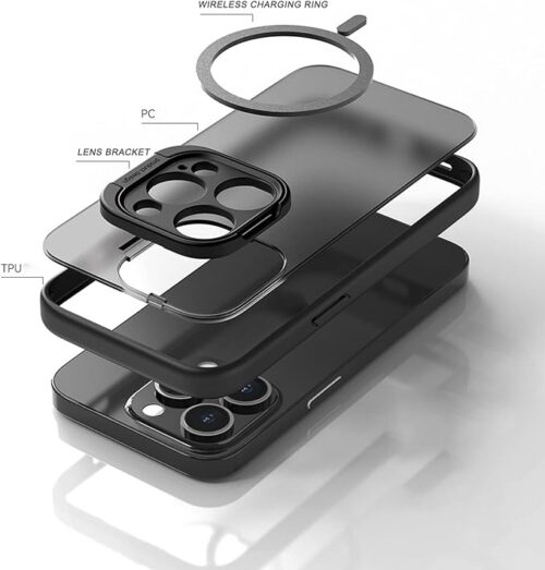 Θήκη Orso Hybrid Camera Protection Stand MagSafe Frosted Blue iPhone 15 Pro ΘΗΚΕΣ Orso