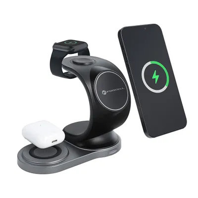 Forcell Sail Wireless Magnetic Charging Station 3in1 Black APPLE WATCH Forcell