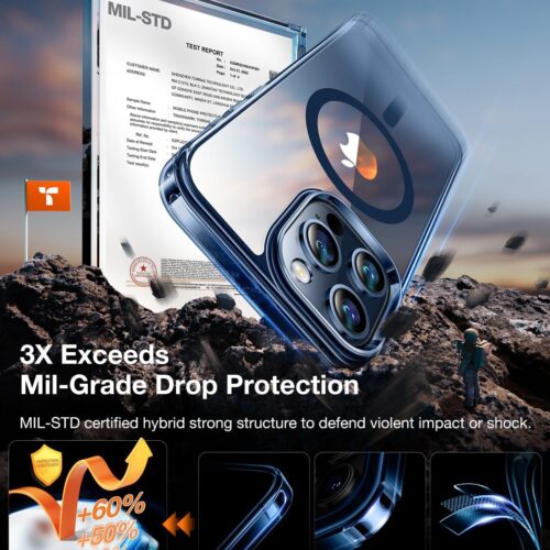 Θήκη Torras Diamond-Mag MagSafe Clear Blue iPhone 15 Pro Max ΘΗΚΕΣ TORRAS