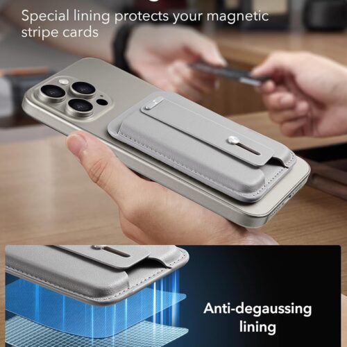 ESR HaloLock MagSafe Wallet Grip Finger Loop Stand Grey Titanium GADGETS ESR