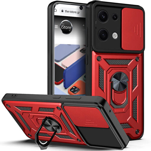 Θήκη Combo Kickstand Slide Camera Red Xiaomi Redmi Note 13 Pro 5G ΘΗΚΕΣ Orso