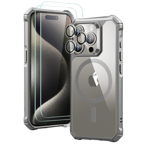(2+1 Pack) Full Protection Set ESR Air Armor HaloLock MagSafe Grey iPhone 15 Pro ΘΗΚΕΣ ESR