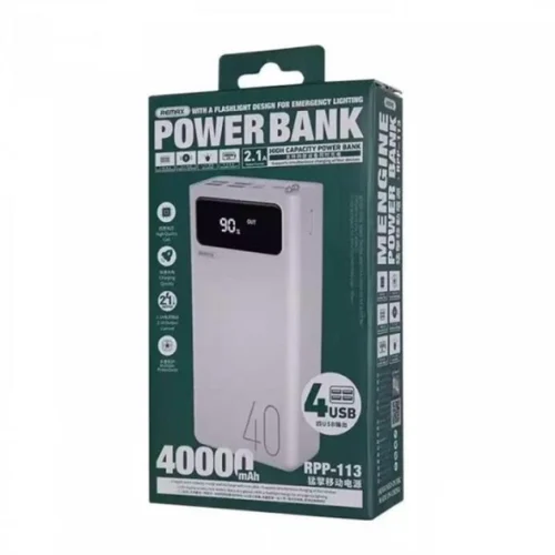 Remax PowerBank 40000mAh 2.1A White (RPP-113) POWER BANKS Remax