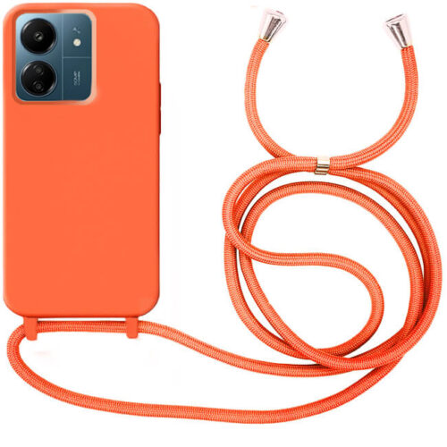 Θήκη Liquid Silicone Κορδόνι Orange Xiaomi Redmi 13C 4G/5G ΘΗΚΕΣ Orso