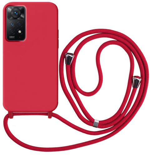Θήκη Liquid Silicone Κορδόνι Red Xiaomi Redmi Note 11 Pro 4G/5G ΘΗΚΕΣ Orso