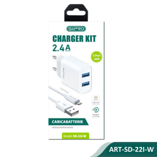 Siipro 12W 2x USB Charger & Cable Lightning White (SD-22i-W) ΑΞΕΣΟΥΑΡ SIIPRO