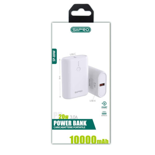 Siipro 1x PD USB-C 1x USB PowerBank 10000mAh White (SP-89W) POWER BANKS SIIPRO
