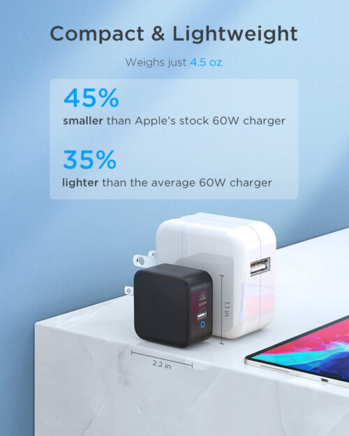 Φορτιστής ESR Wall Charger 1x USB 1x PD USB-C 65W GaN White ΑΞΕΣΟΥΑΡ ESR