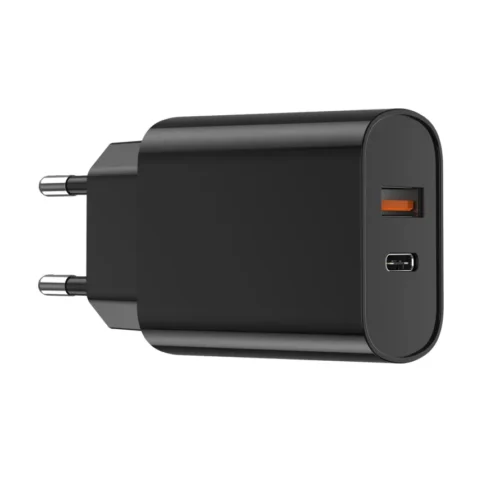 WiWU 20W 1xPD USB-C 1xUSB QC3 με Καλώδιο USB to USB-C Fast Charger Black (U002) ΑΞΕΣΟΥΑΡ WIWU